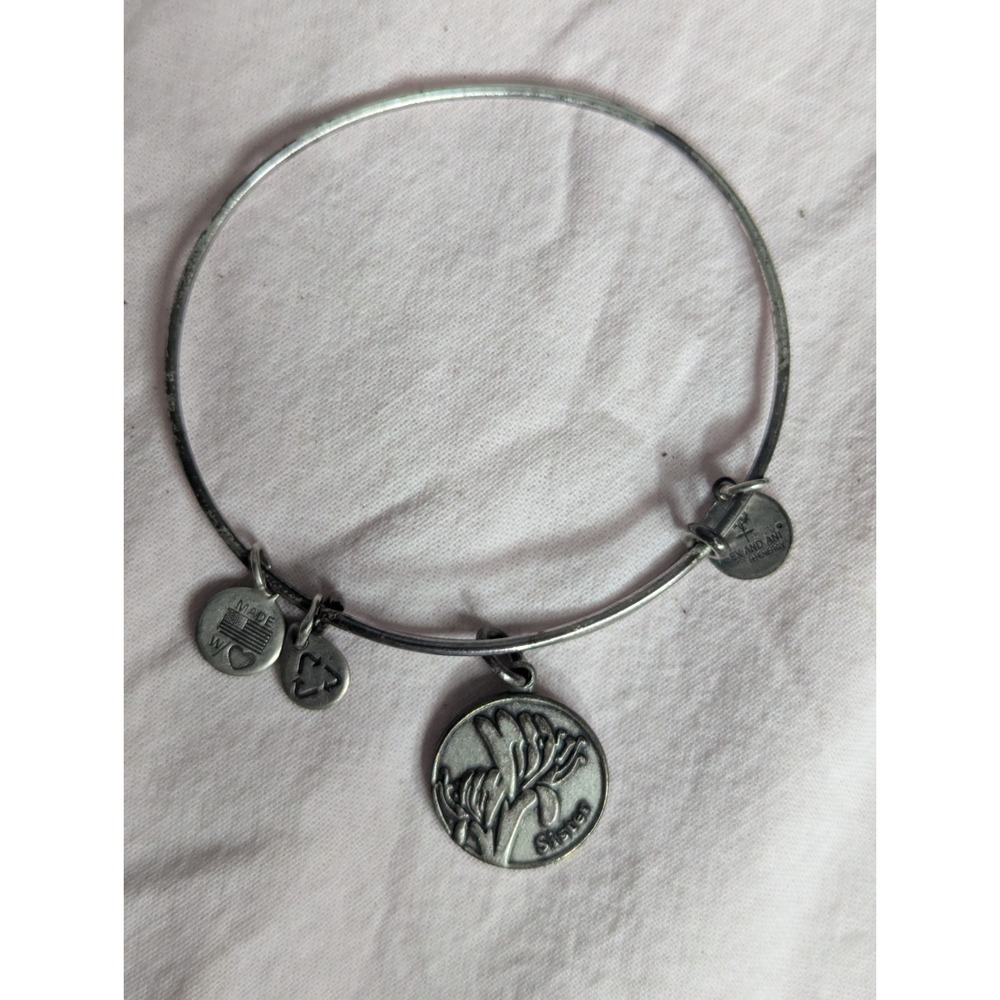 Alex and Ani 2014 +energy bangle bracelet USA made SISTER‎ charm